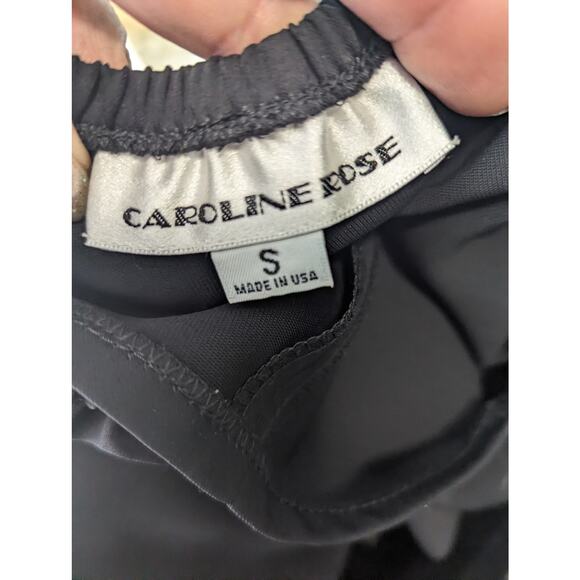 Caroline Rose Black Straight Leg Pants Pull On Flat Front Elastic Waist Small - Picture 4 of 8